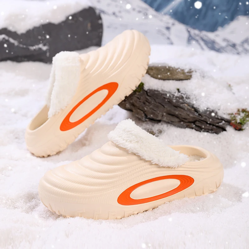 Zapatillas cálidas de invierno para hombre y mujer, zapatos suaves antideslizantes para casa, cómodas, de tacón plano, para interior y dormitorio, Zapatillas de felpa para hombre