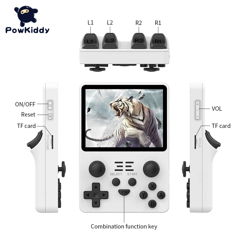 POWKIDDY RGB20S Handheld Game Console New Retro Game Players Open Source System 3.5-Inch 4:3 IPS Screen Children's Toy Gifts