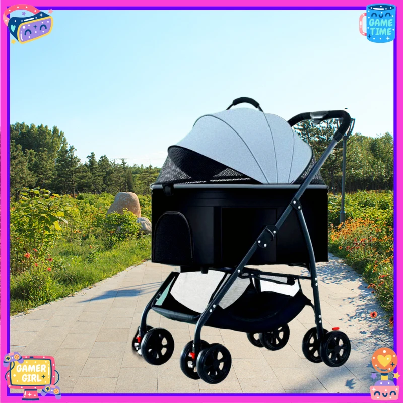 

Lightweight Foldable Pet Carriage for Dogs Cats Infants Outdoor Walking Stroller Specifically Designed for Medium-Size Small Pet