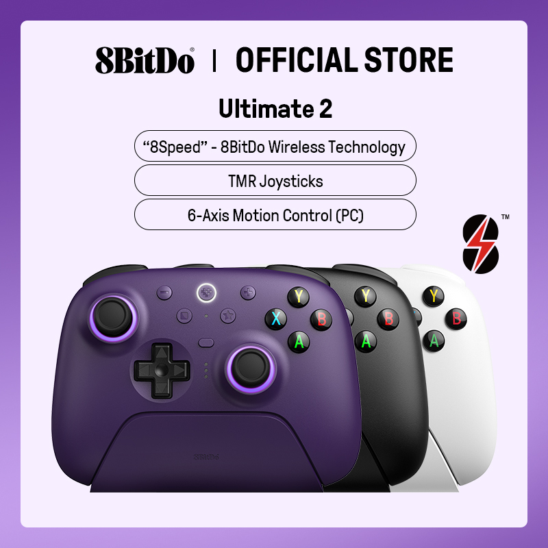  8BitDo Ultimate 2 Wireless Gaming Controller for PC & Android with TMR Joysticks, Switchable Triggers, Motion Control, 8Speed 