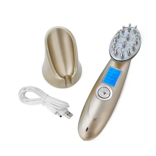 Imagen 2 del producto Peine eléctrico láser para el crecimiento del cabello, terapia de masaje antipérdida de cabello, luz roja infrarroja RF, masajeador de vibración EMS, cepillo para el cabello, cuidado del cabello