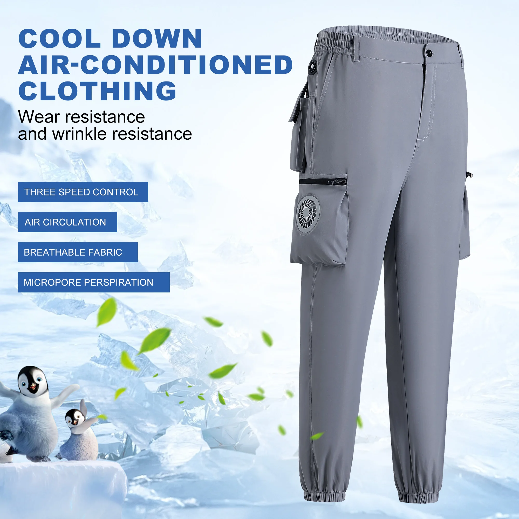 Fan Pants Cold Fishing Camping Ride Climbing Hiking Sports Fan Suit Air-Conditioning Clothes Fan Cooling Outdoor Work ﻿