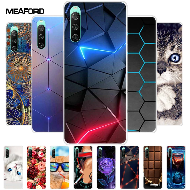 For Sony xperia 10 IV Case 1 IV 10 iV Clear Fashion Soft TPU Silicone Back Case For Sony Xperia 10 1 5 III Cover Funda Shell Cat