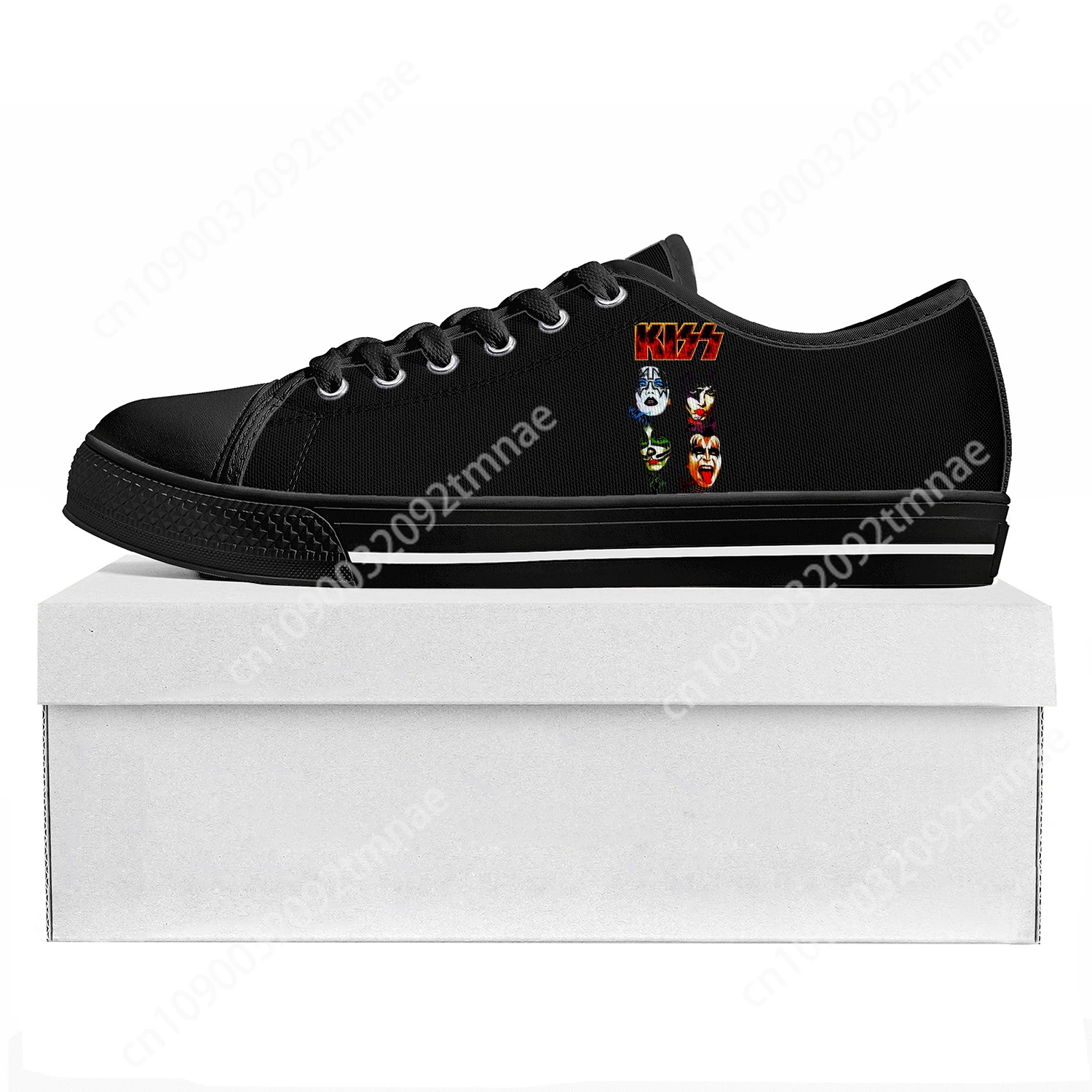 

Heavy Metal Rock Band Kiss Fashion Low Top High Quality Sneakers Mens Womens Teenager Canvas Sneaker Couple Shoes Custom Shoe