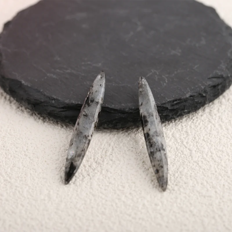 Natural Blue Kyanite Horse Eye Shape Earrings Beads For Jewelry DIY Making Gemstone Earrings Accessories 50x6x3mm 6g