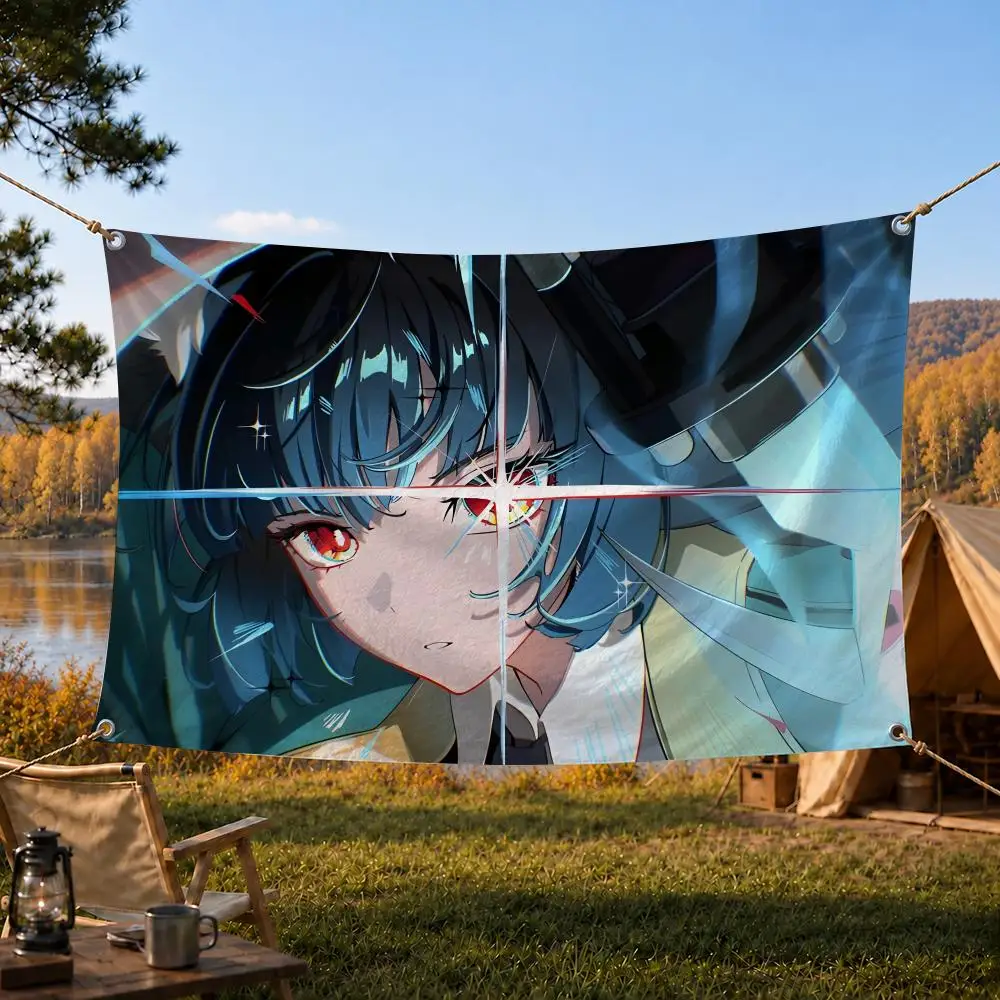 Hoshimi Miyabi ZZZ Anime Character Flags Home Yard & Garden Decor Banner - Indoor Outdoor Wall Hanging Flag