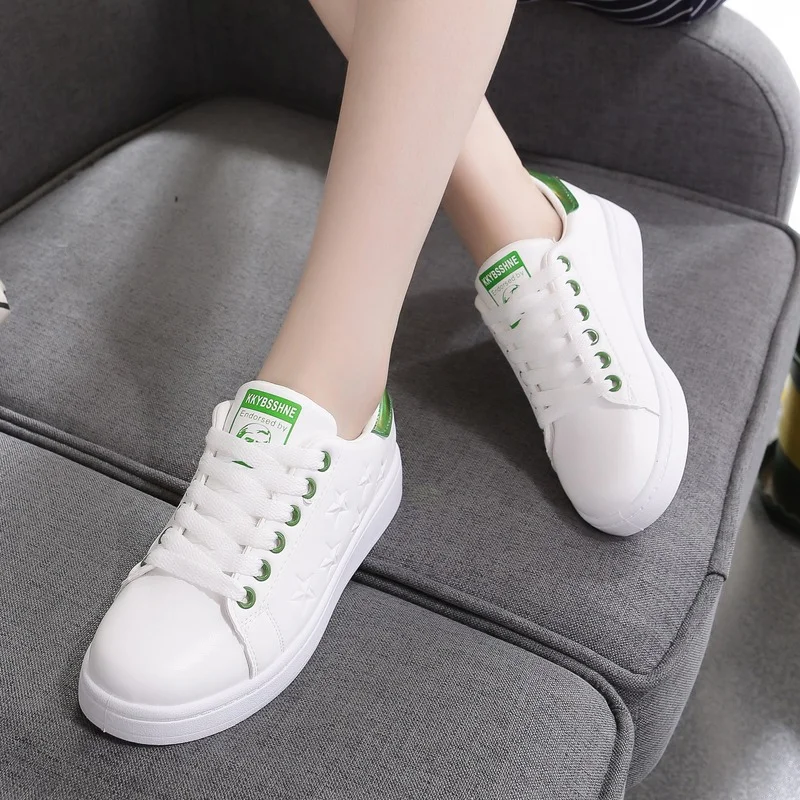 2022 Women Casual Shoes Summer Autumn White Sneakers Platform Lace-Up Woman Walking Shoe Fashion Women\'s Skateboard Shoes