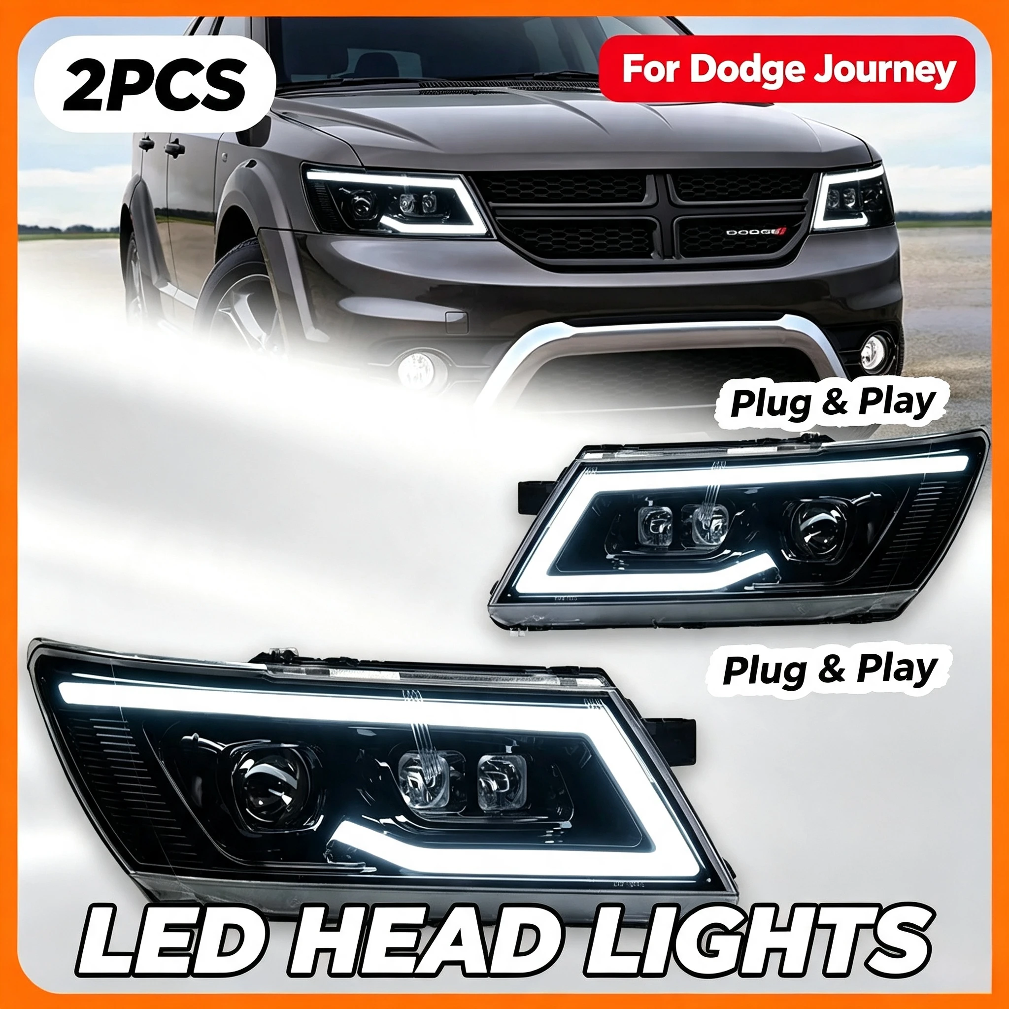 LED-Scheinwerfer für Dodge Journey JCUV Fiat Freemont 2009-2016 Angel Eye Bi-Xenon DRL Scheinwerfer-Baugruppe