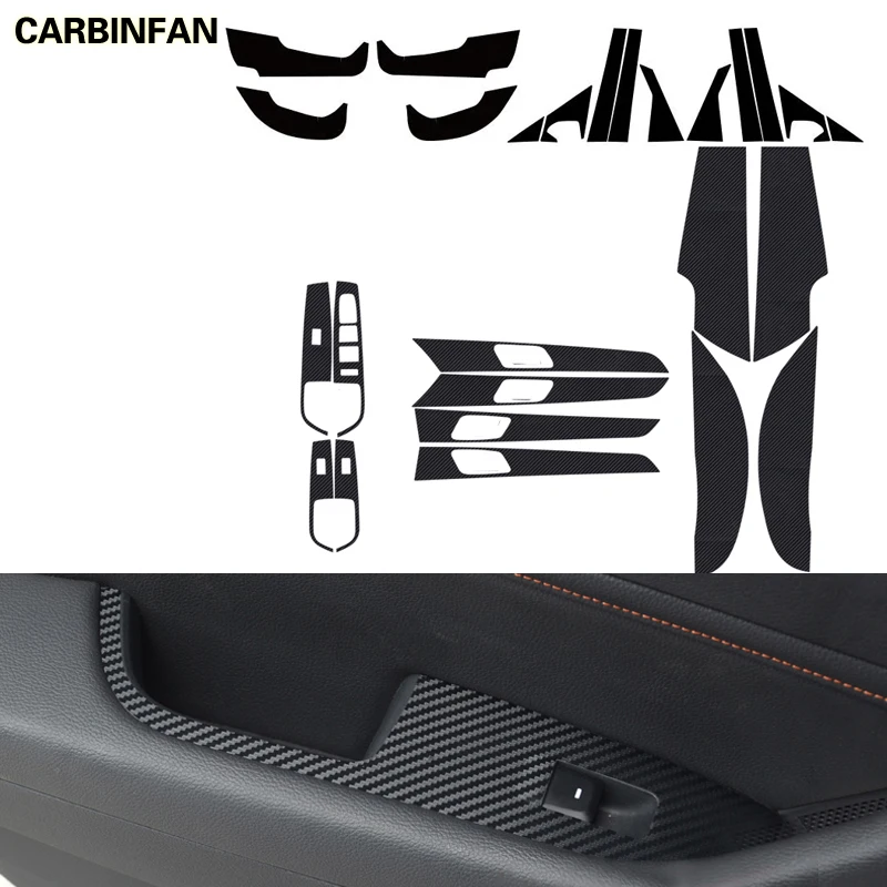 Window Control Panel Stickers Carbon Fiber Interior Film Sticker PVC Decal Car Accessories For Hyundai Sonata 9 I45 2015-2019