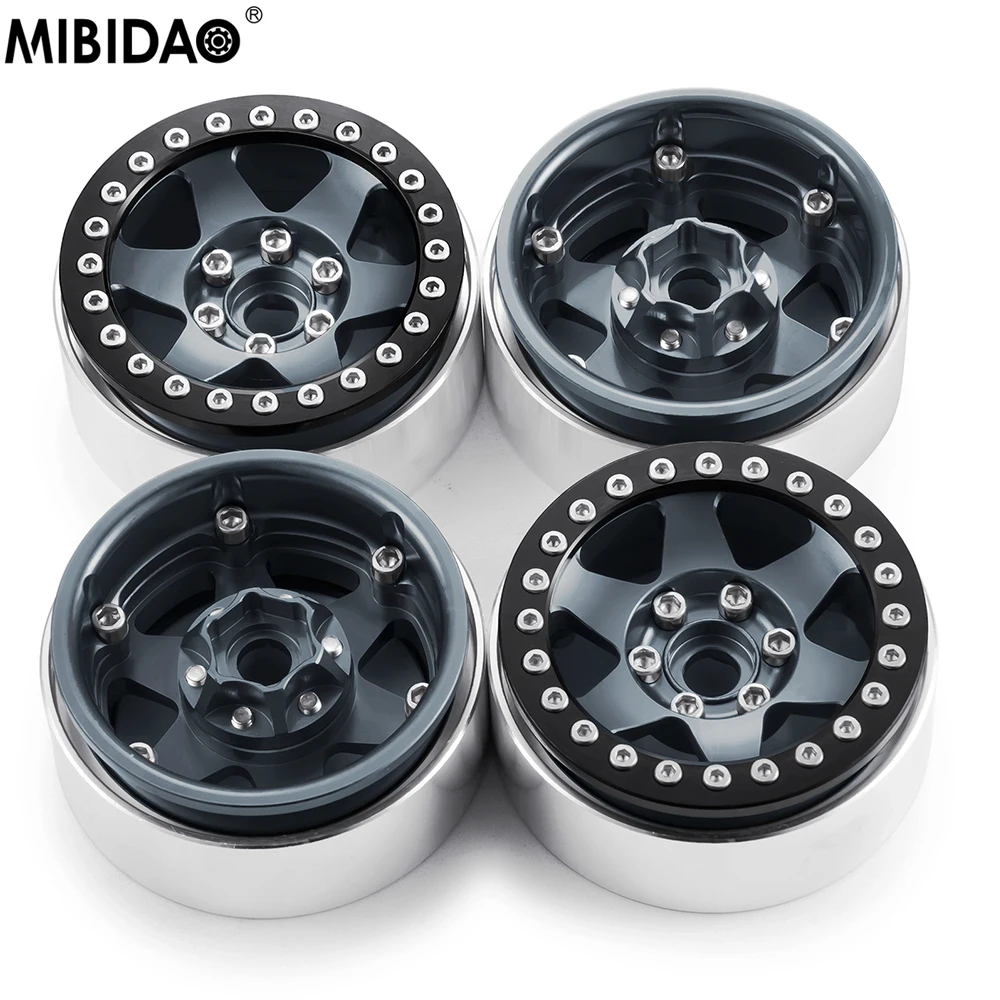 

MIBIDAO 2.2" Aluminum Beadlock Wheel Rim 25mm For 1/10 Axial SCX10 90028 90046 Wraith 90048 TRX4 TRX6 D90 Redcat RC Car