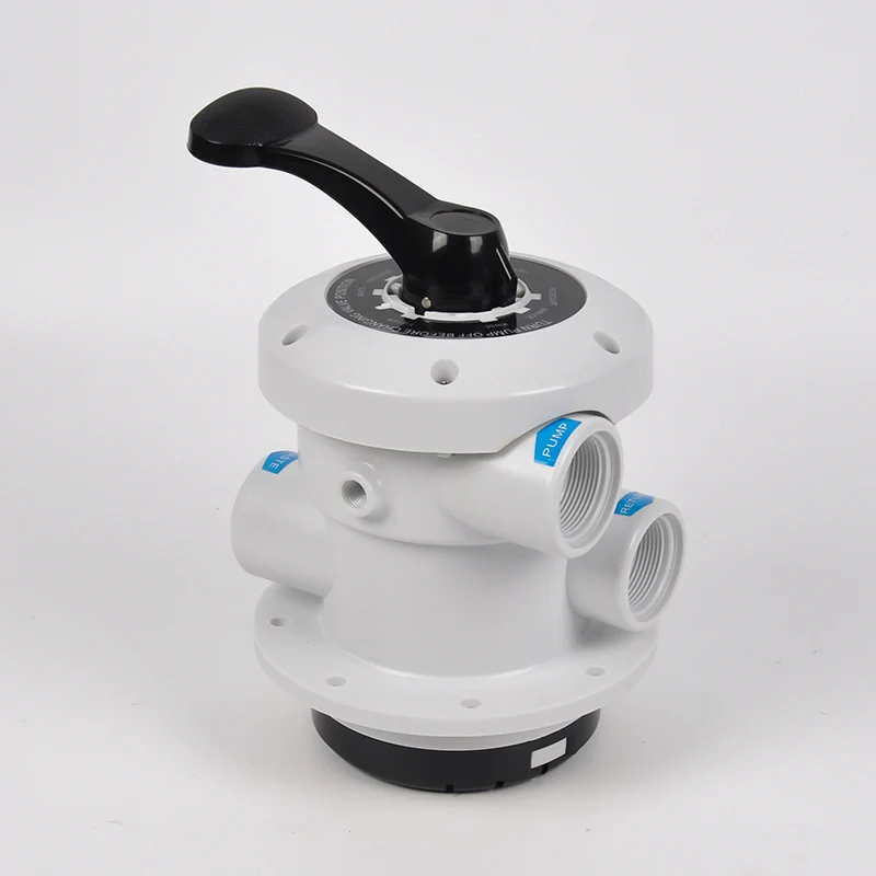 swimming pool 6-way sand filter valve ABS 1.5/2 inch 6-way control valve top mounted side mounted pool sand filter head