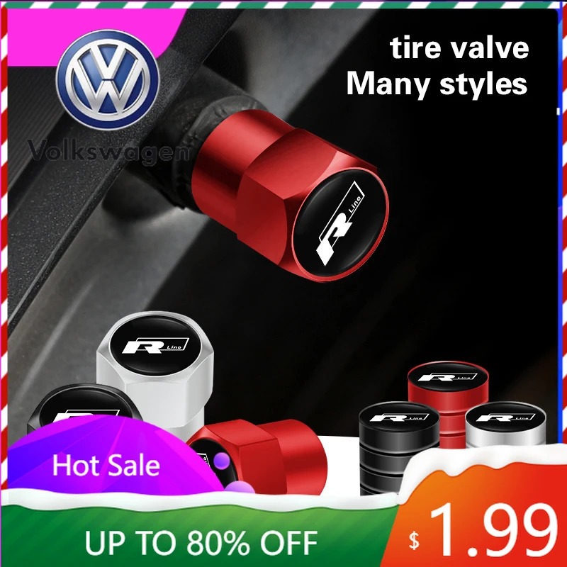 

For VW Volkswagen Jetta MK5 Golf Car Styling Metal Car Tire Valve Caps Dust Prevention Accessories For R-Line Volkswagen Magotan