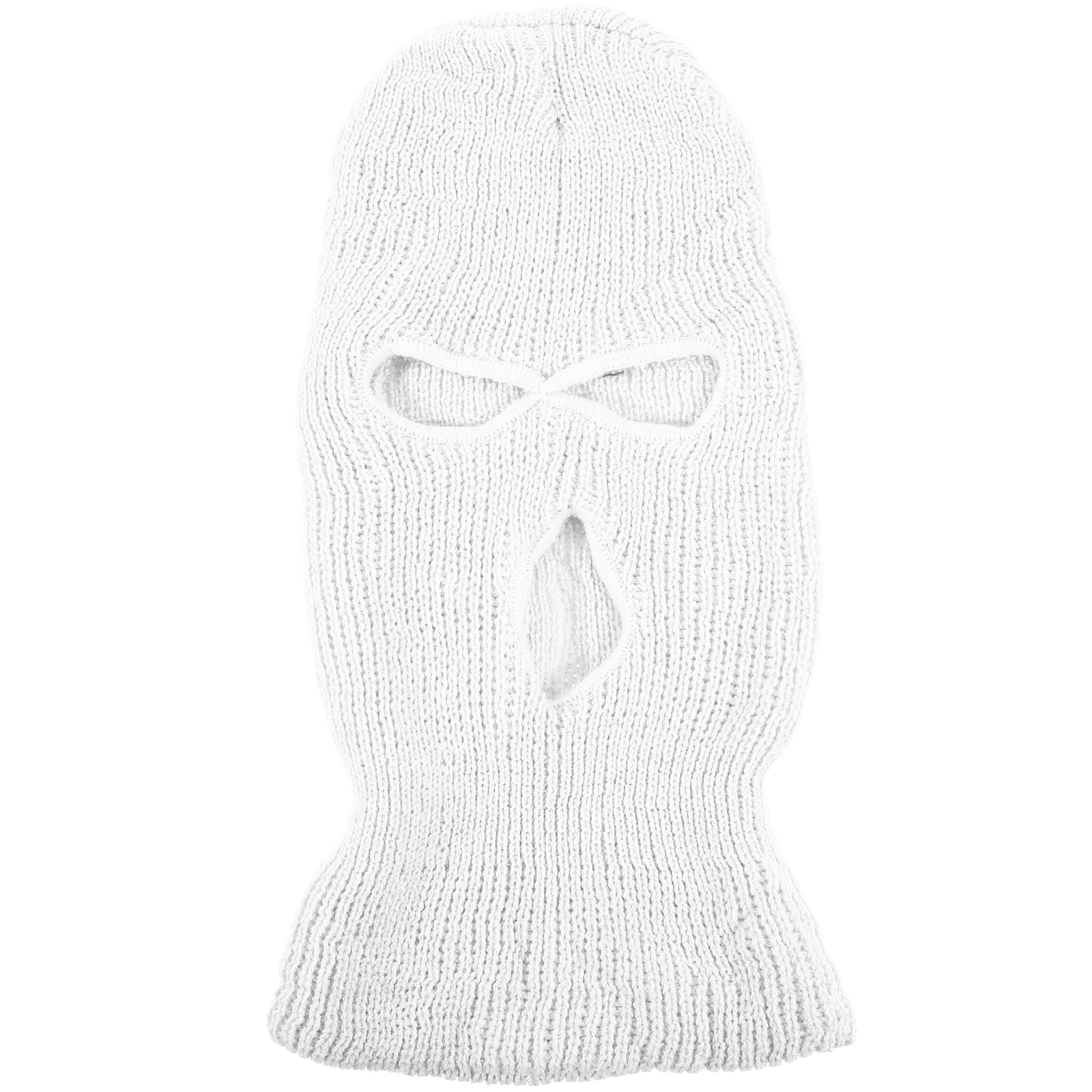 

Warm 3 Hole Ski Mask Beanie White Color Breathing Design Outdoor Sports Thermal Headwear Camping Hiking