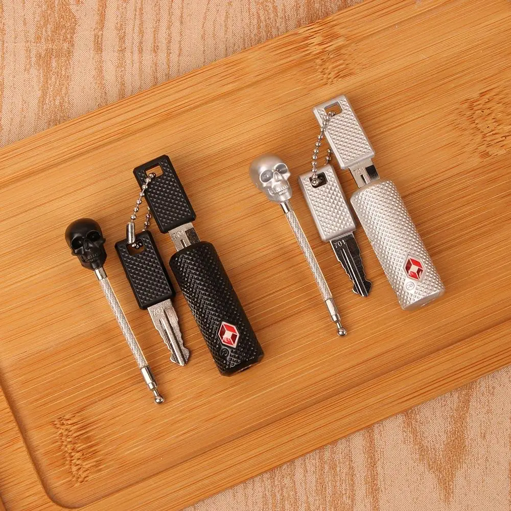 Schädelkopf Tsa Zoll Codeschloss für Reisegepäck Passwort Kombination Vorhängeschloss mit Schlüssel Koffer Rucksack Stahlkabelschloss