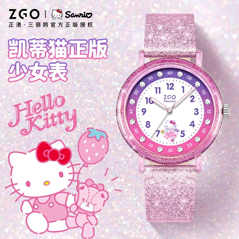 

Sanrio Wristwatch for Female Cartoon Waterproof Watches Hello Kitty Quartz Watch for Girls Luminous Pointer