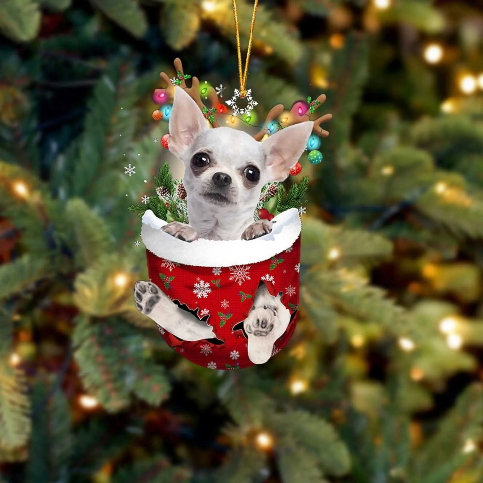 Resina Acrílico Dog Drop Ornamento, Pingente De Árvore De Natal, Filhote Bonito, Fontes De Festa Festiva, Decoração Do Quarto, Presente De Natal, Ano Novo, 2024