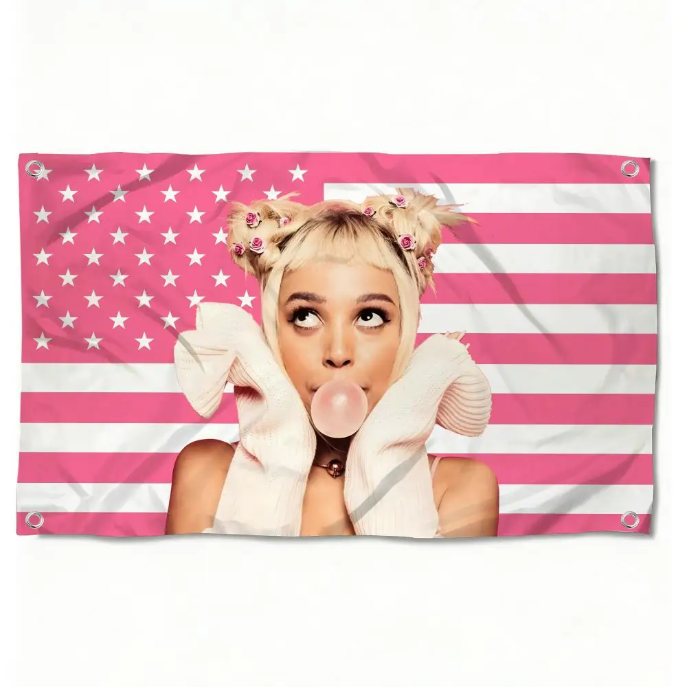 american singer D-Doja Cat Flags Horizontal High Density Knitted Fabric European Simple For Durable Outdoor Indoor Use