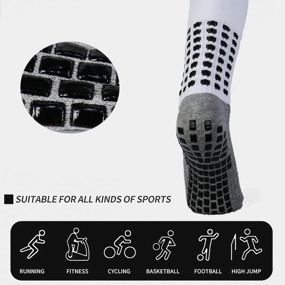 ロングサッカーソックス メンズ ロングチューブ プロフェッショナルトレーニング サッカーソックス 厚手シリコン滑り止めタオル底 スポーツソックス