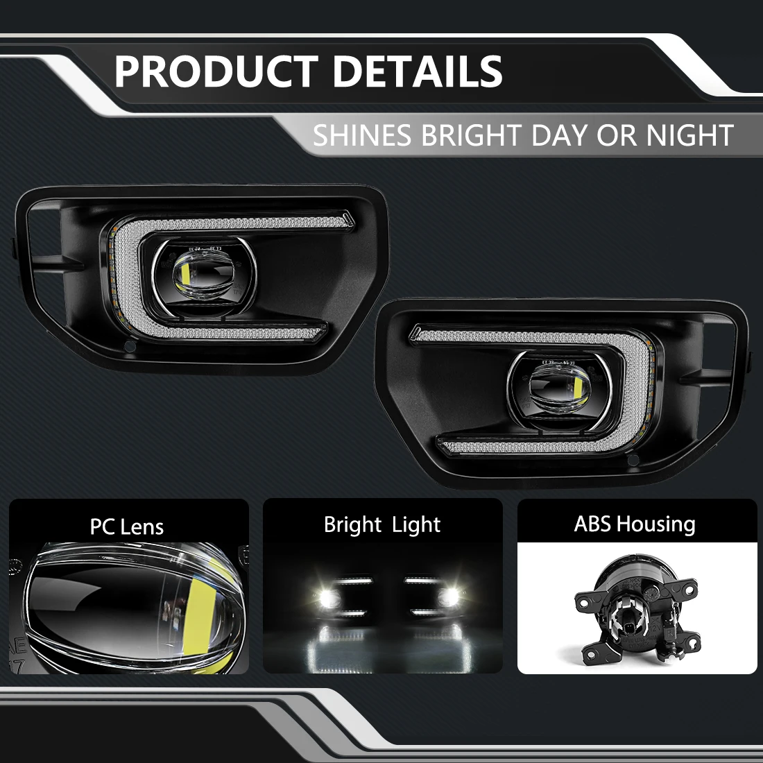 1 Set LED DRL Fog Lamp For Ford RANGER T9 XL XLT 2023 2024 2025 Front Daytime Running Light Foglight Kit Dynamic Turn Signal 12V