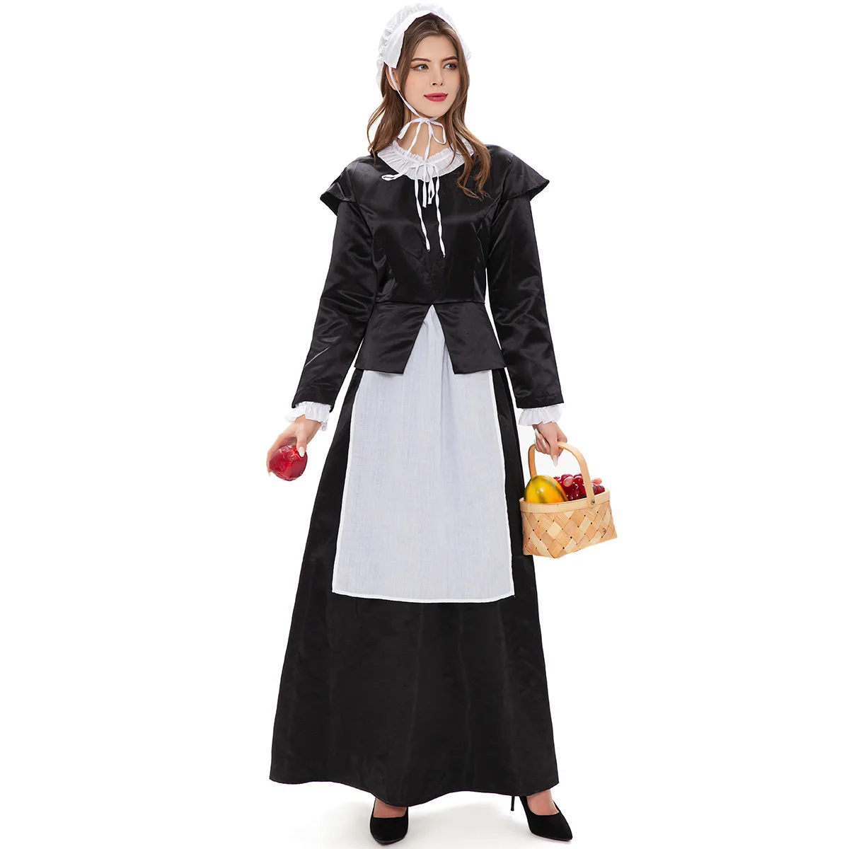 

Halloween Dress European Manor Maid Costume Vintage Garden Maid Costume Long Dress Beer Party Costume