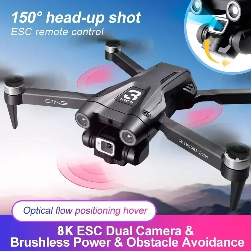 New 8K Drone with Dual Camera Professional Brushless Motor GPS Optical FlowObstacle Avoidance Folding Helicopter Drone Gift