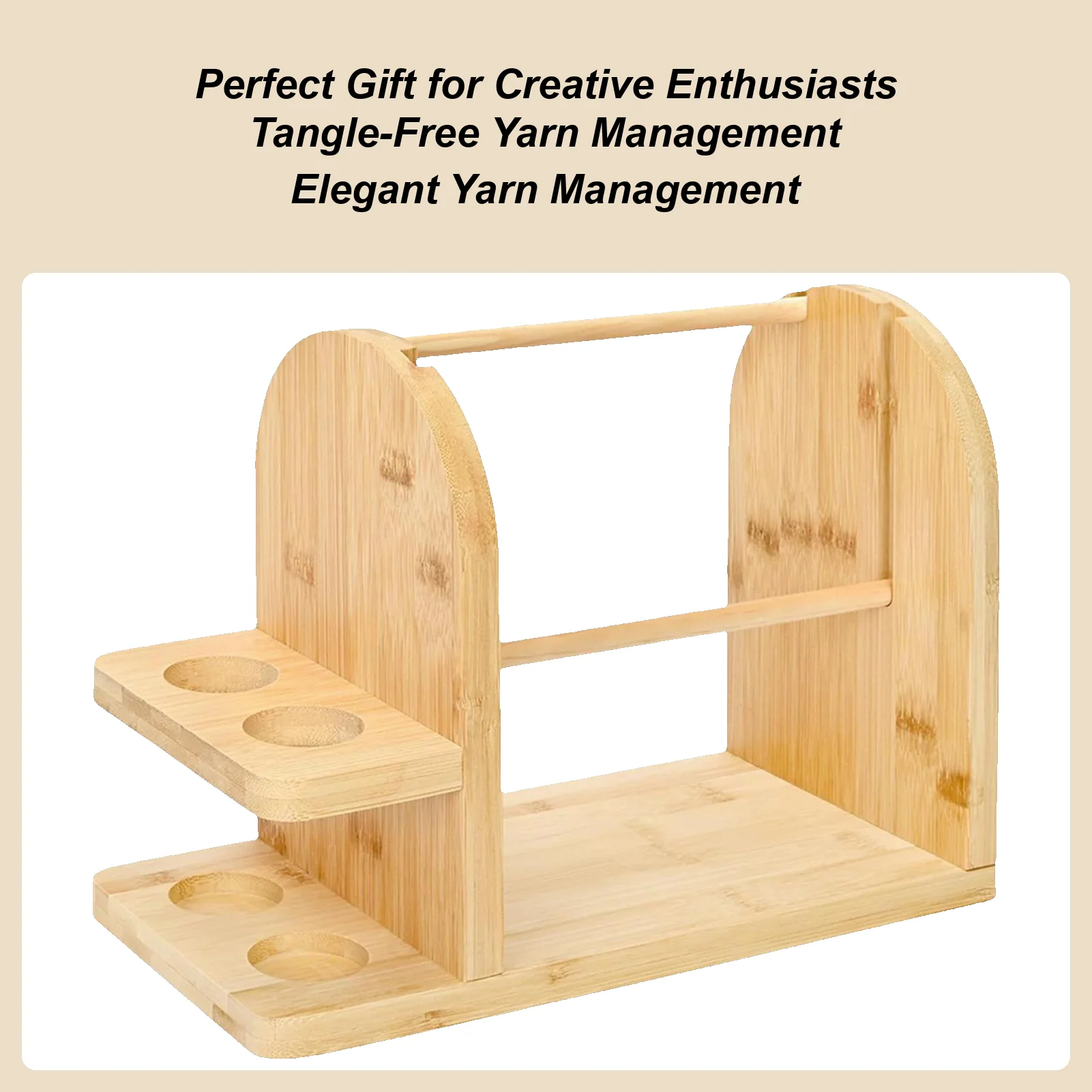 

Wooden Yarn Holder Rotating Smooth Natural Wood Tool Yarn Holder Spinner For Family Lovers Enthusiast Beginner Adults Men Women