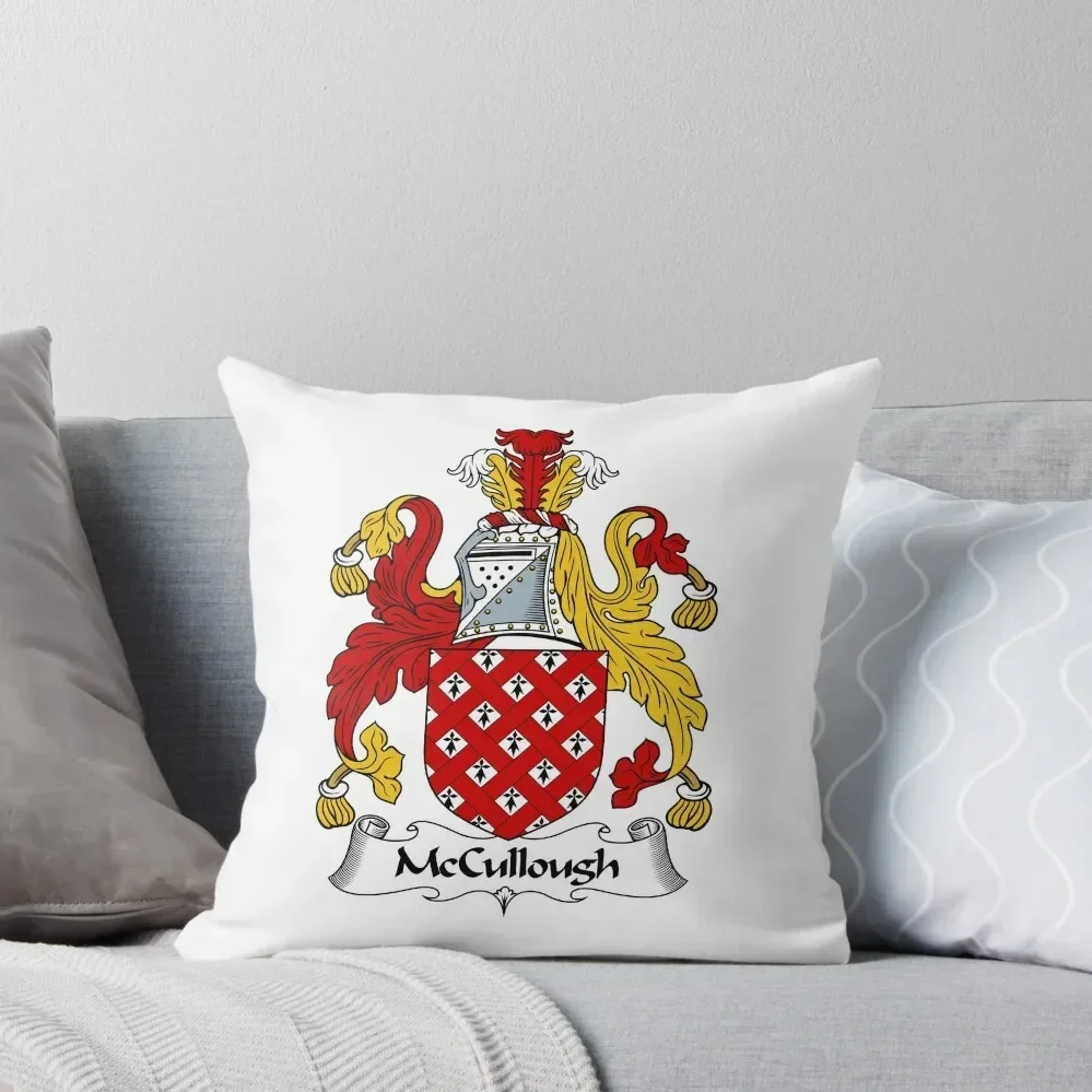 McCullough Coat of Arms / McCullough Family Crest Throw Pillow Cusions Cover Pillow Decor pillow