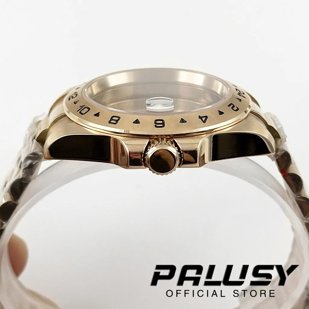 Rose Gold EXP 24 Hour 40MM Fixed Bezel Watch Case Stainless Steel Bracelet Sapphire Glass For NH34 NH35 NH36 ETA2824 Movement