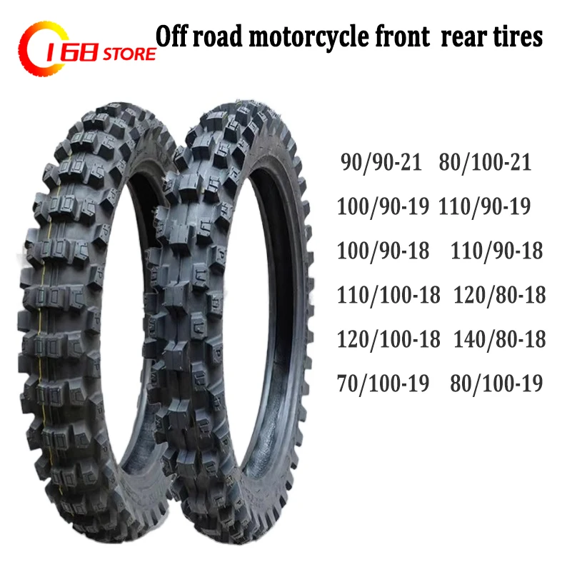 

80/100-21 or 110/90-18 Tyre + Tube Motorcycle Rubber Tire & Inner Pit Dirt Bike For Honda CRF250R YZ250F KX250F