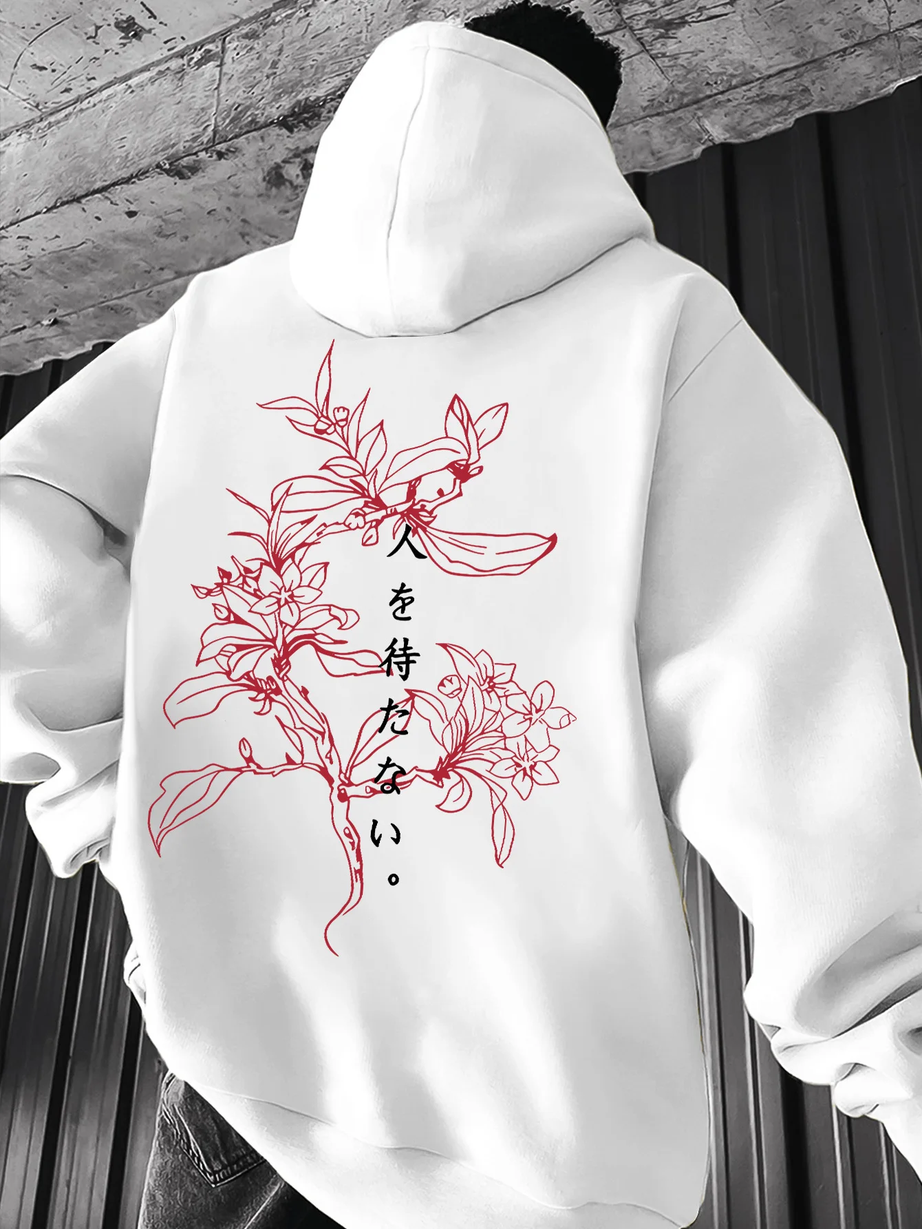 Moletom masculino com estampa floral retrô, pullover esportivo quente para outono e inverno, jaqueta com capuz moderna para treino ao ar livre.