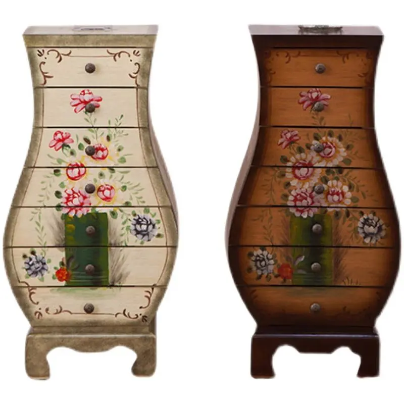 solid wood vase-shaped decorative cabinet, storage cabinet, organizer cabinet, retro
