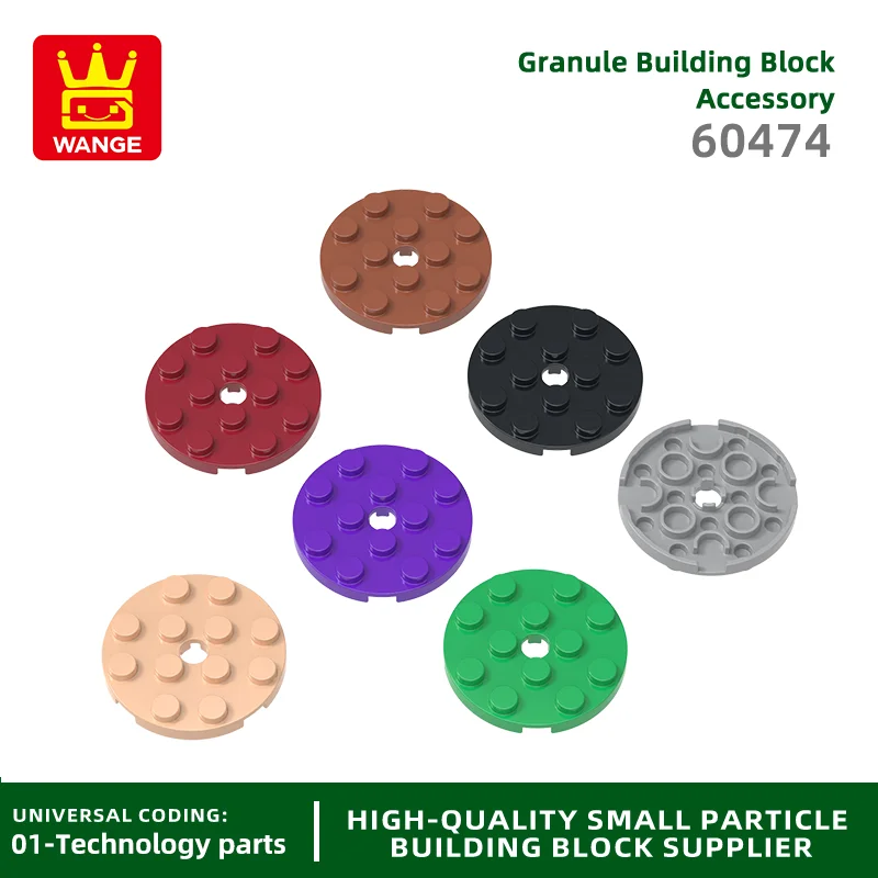 20Pcs/lot  60474 Round 4 x 4 with Pin Hole Building Blocks Moc Technical Accessories Compatible with Brick Toy Children Gift Box