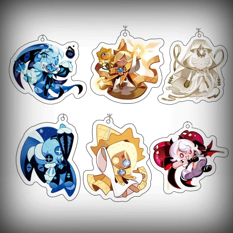 New style Game Cookie Run Kingdom Keychains for Accessories Bag Shadow Milk Pure Vanilla Cookie Keyrings Jewelry Fans Gift