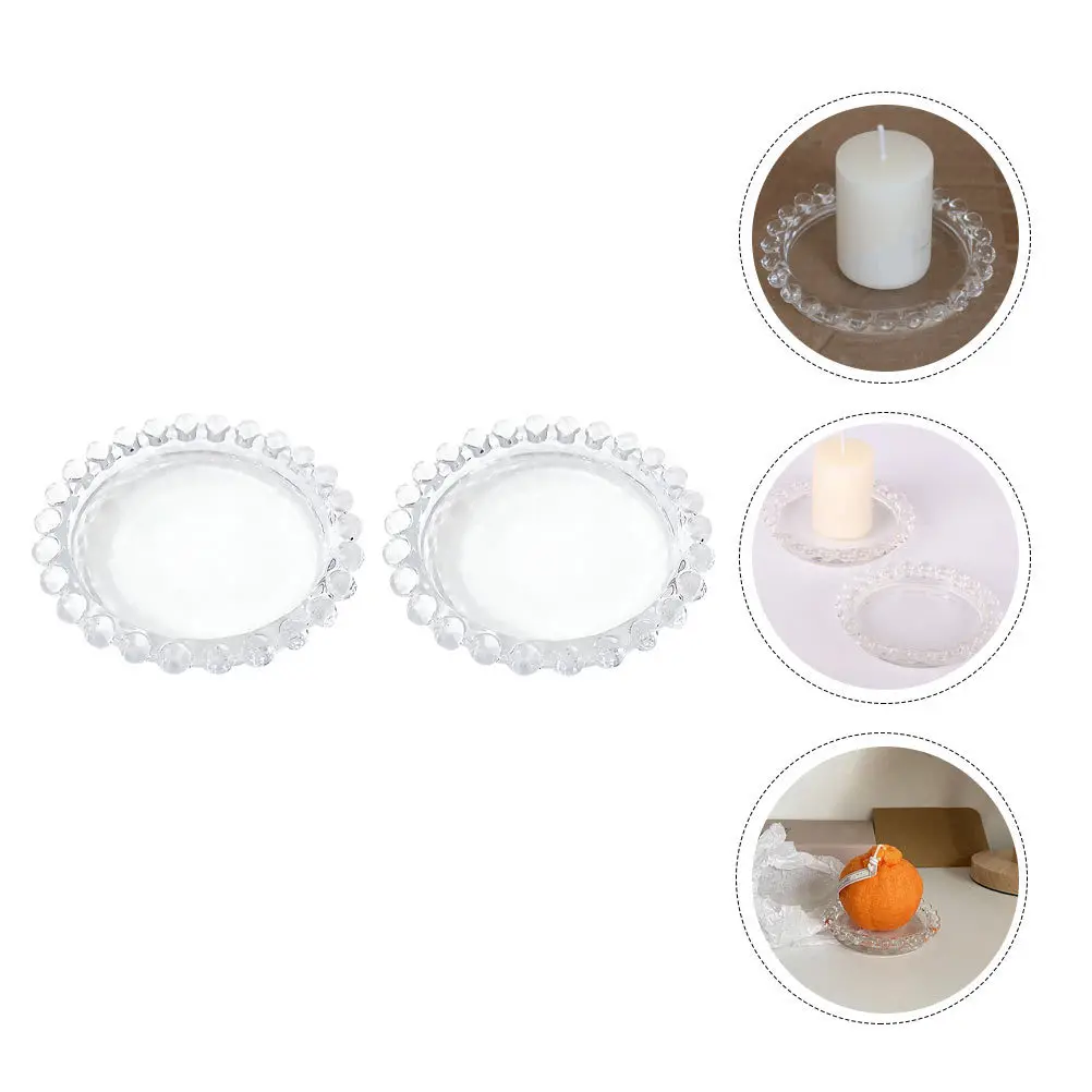 

Glass Tray Candlestick Elegant Glass Candlestick Creative Candlestick Glass Stick Candlestick Decor