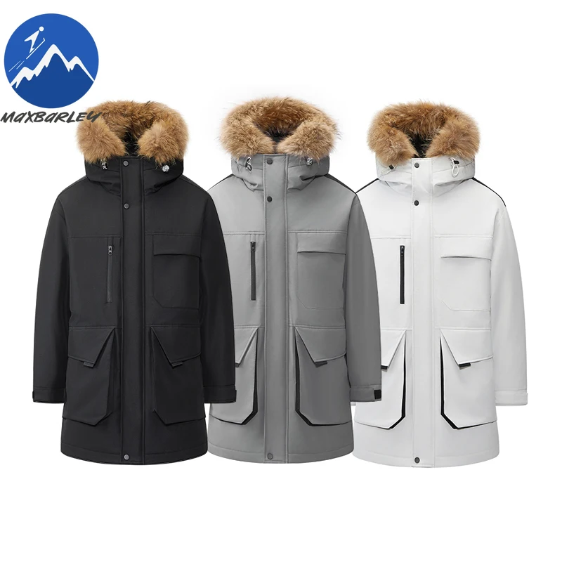 Maxbarley New Down Jacket Fashion 90% Duck Down Hardshell Ski Anti-Cold Parka Casual Daily Style Autumn Winter Puffer Coat