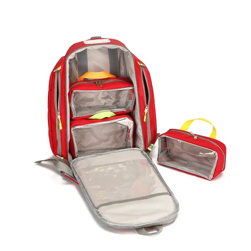 Large Capacity Waterproof AED Backpack Outdoor Medical First Aid Kits for Emergency Visits AED Storage Bag AED Equipment Bag