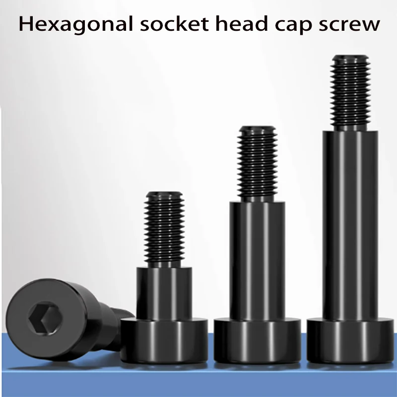 Black 304 Stainless Steel Hex Hexagon Socket Cap Head Roller Bearing Shoulder Screw Stuff Screw Allen BoltM2.5-M16