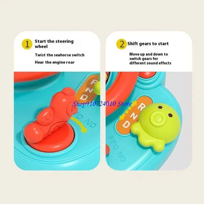 77HD Phim hoạt hình Tay lái Cua Đồ chơi âm nhạc với âm thanh và ánh sáng cho trẻ mới biết đi Sự phát triển cảm giác học tập sớm