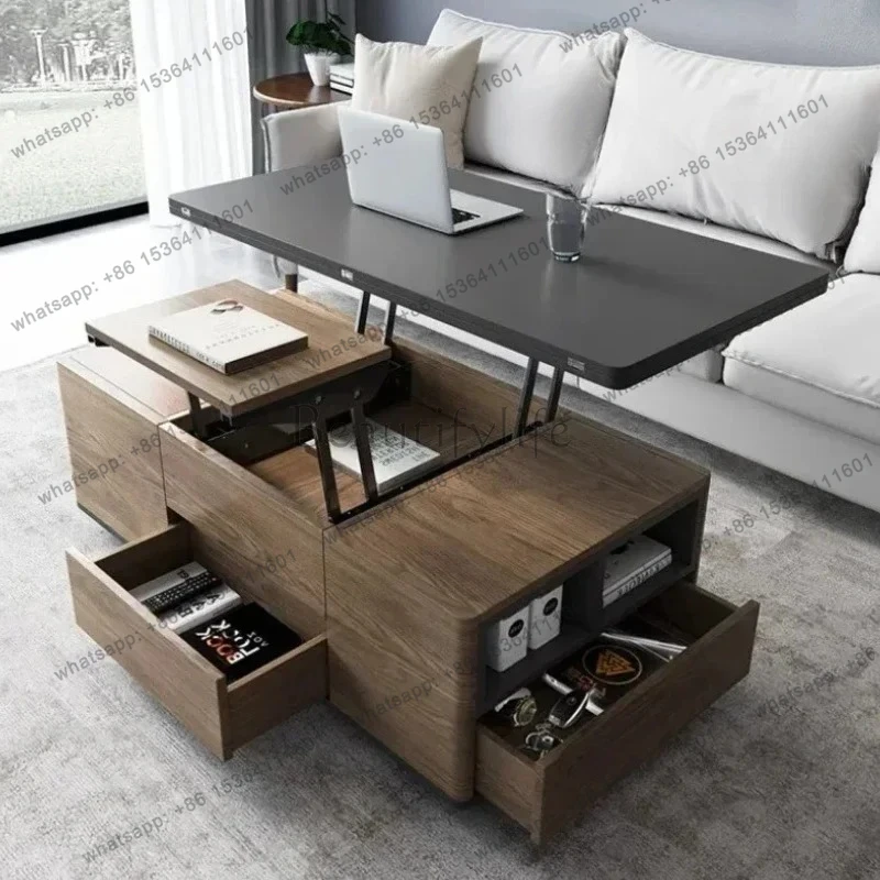 

yj21 FM Cassetti nordici Tavolino moderno Multifunzione in legno Tavolino nero semplice Design minimalista Mesa Mobili per la ca