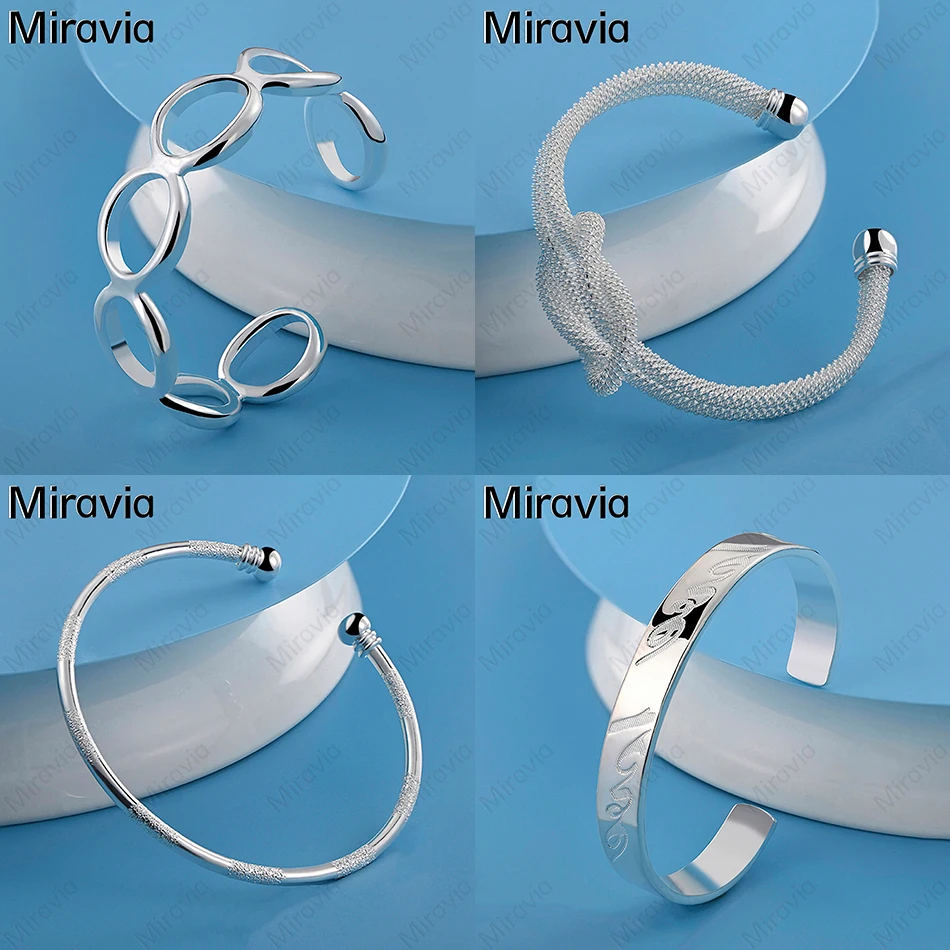 

Miravia 925 Sterling Silver Woven Mesh Opening Bracelet Woman Charm Noble Engagement Anniversary Anniversary Gift Jewelry