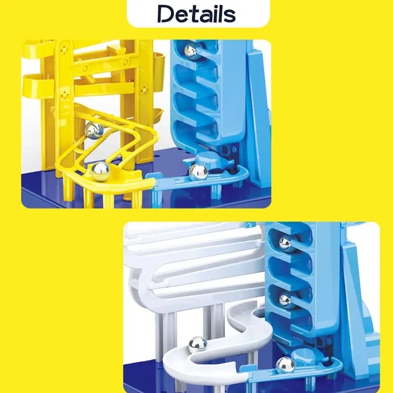 DIY 쉬운 조립 전자 3D 볼 대리석 트랙 건설, 음악 레이스 빌딩 블록 미로 장난감, 어린이 교육 완구