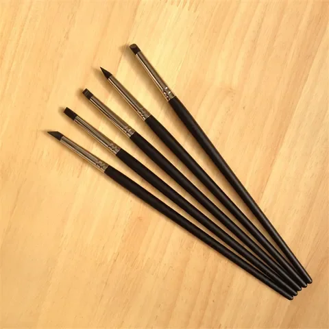 

Ideal 5 pieces Nail Art Pen Brushes Silicone Carving Pottery Sculpture Building Clay Tools Black