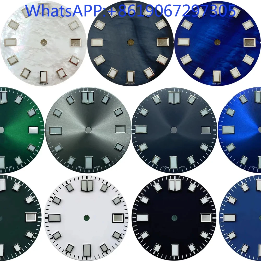 Sunburst MOP الملمس ساعة الطلب مناسبة ل NH35/36/4R الحركة التلقائية وزارة الدفاع أجزاء nh35 حالة الأخضر لوم الساعات للرجل