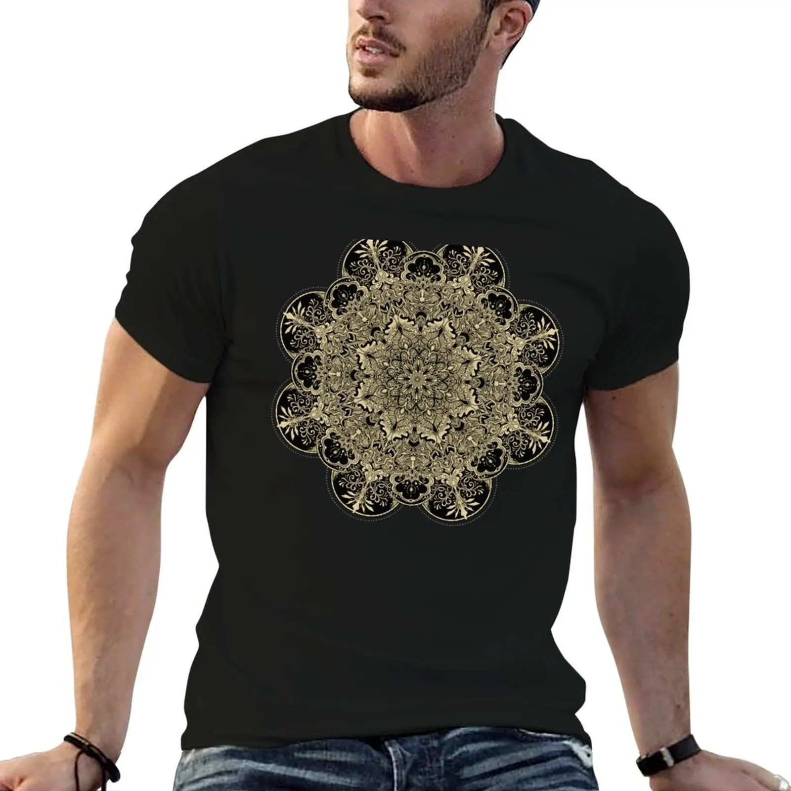 

Flower Mandala T-Shirt t shirts for man cotton soft man t shirt cotton high quality cotton t shirts man 100% T-shirt