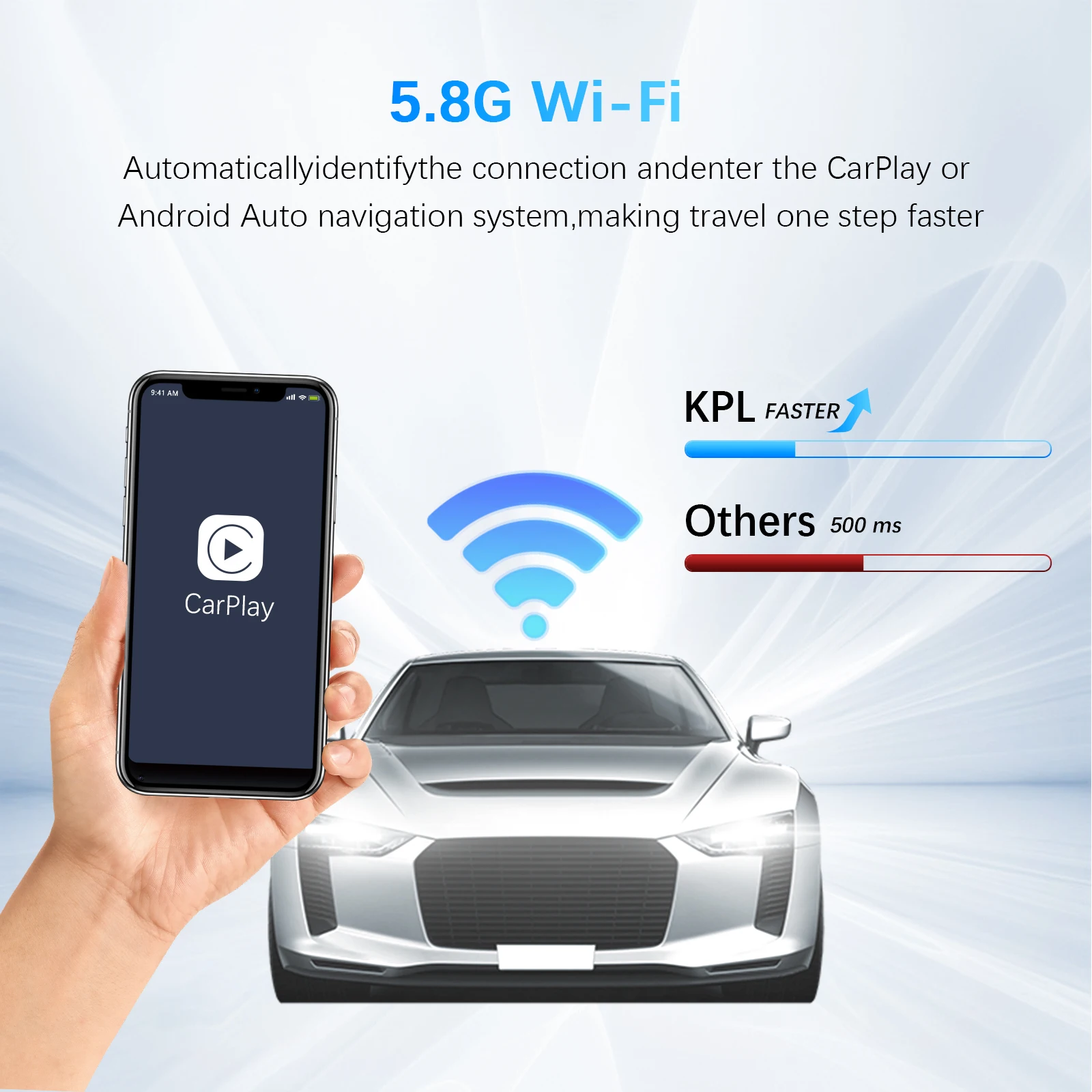 2-in-1 Wireless CarPlay Android Auto Adapter USB-Dongle mit kurzem Kabel Zero Space Occupation Passend für 99 % werkseitig verkabelte Autos