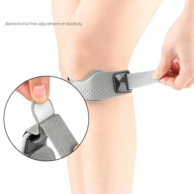 1 Stück Silikon-Patellasehnen-Stützband, verstellbare Knie-Stützpolster für Männer und Frauen, Sport, Laufen, Tennis, Springerknie – Detail 4