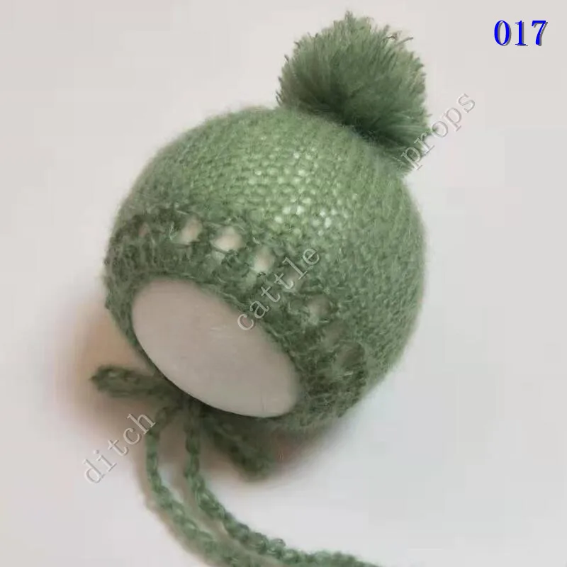 Hand-knitted Mohair Hat Newborn Photography Props Bonnet Cap