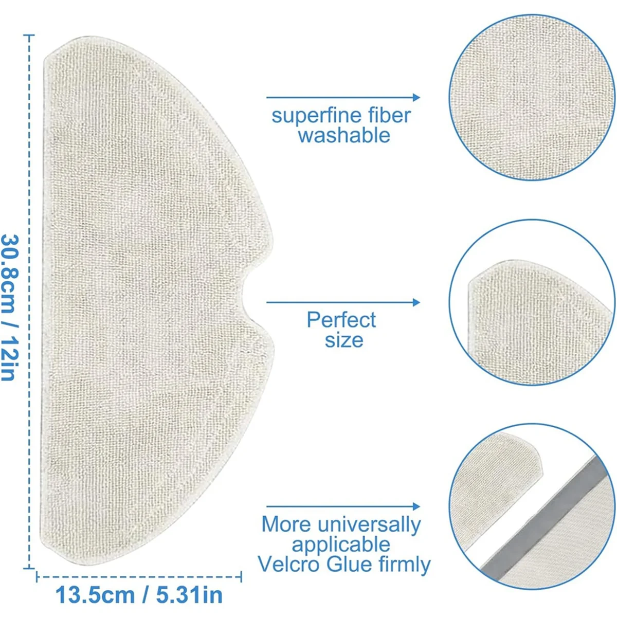 Tampons de vadrouille de rechange pour aspirateur robot Dreame, tampon de vadrouille lavable et réutilisable, D10S, D10S PRO, D9 Max, F9 PRO, 4 paquets