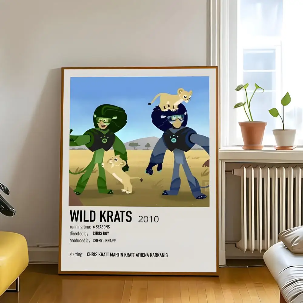 Animation Wildlife W-Wild Kratts Poster Peel-Off Wall Art Ornament, Living Room Bedroom, Young Home Decor Enthusiasts