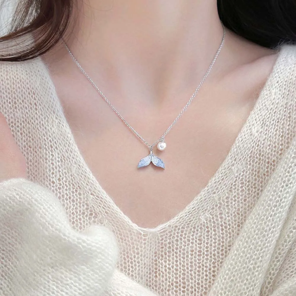 

Clavicle Chain Ocean Mermaid Tail Necklace Ocean Animal Jewelry Accessories Mermaid Tails Pendant Nautical Charm Jewelry